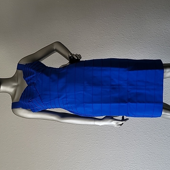 Ted Baker Charlii Mid Blue Stretch Bodycon Jersey Sheath Dress TB 3 US 8 - Picture 3 of 12